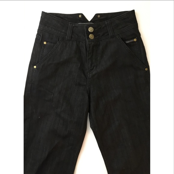 Ruby London Women bell bottom black denim jean 4/6 - Picture 2 of 8